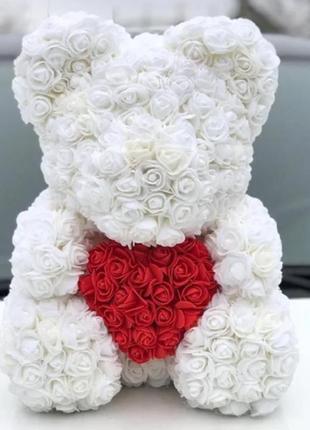 Ведмедик і 3d троянд "teddy bear" 25 см ручної роботи — найкра...