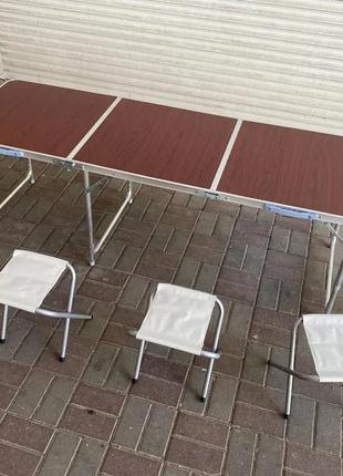 Розкладний стіл для пікніка (довжина 1.8 м) + 6 стільців стіл ...