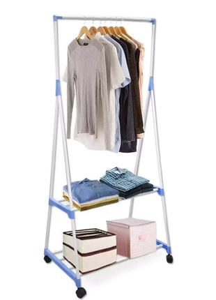 Підлогова стійка — вішалка з полицями для одягу clothes rack 6...