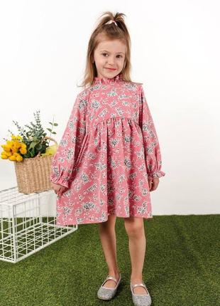 Нежное платье в цветочный принт для девочки платье платья в цветочки нарядное софт6 фото