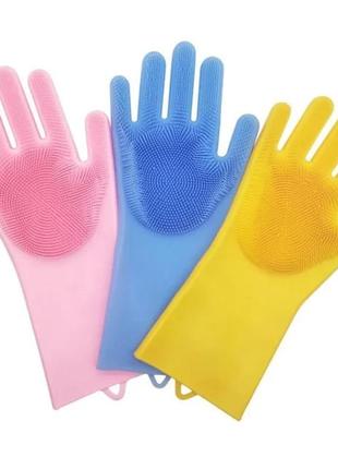 Силіконові рукавички для миття посуду better glove el-13133 фото