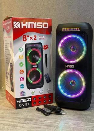 Колонка портативна акустична kimiso qs-82 3000w з мікрофоном і...