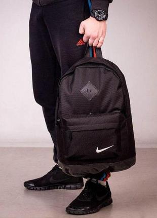 Стильний міський спортивний рюкзак nike, найк. чорний із чорни...6 фото