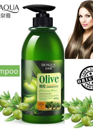 Шампунь для волосся з оливковою олією відновлюючий bioaqua oli...