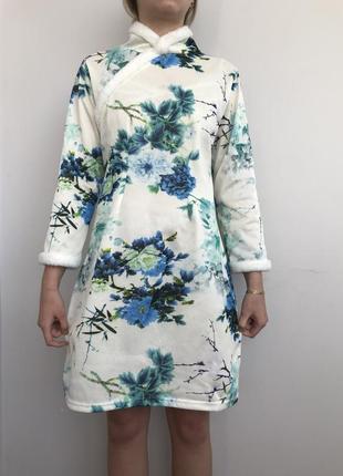 Платье ципао винтажное в китайском стиле снегурочка1 фото