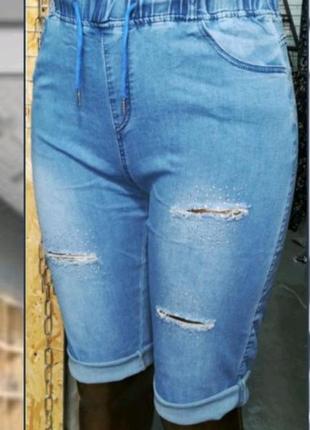 Жіночі джинсові бриджі2 фото