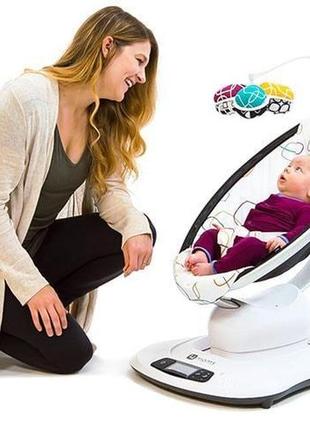 Крісло-гойдалка 4moms mamaroo multi plush + вкладка 4moms mamaroo3 фото