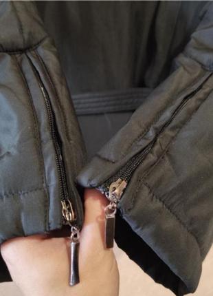 Женская черная курточка короткая демисезонная осенняя весенняя5 фото