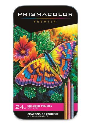 Кольорові олівці prismacolor premier 24 кольори в метал. пенал