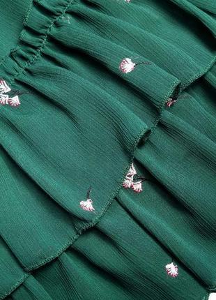 Блузка сітка смарагдового кольору з вишивкою від new look8 фото