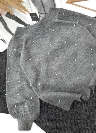 Акриловий светр, джемпер з перлами next2 фото
