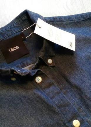 Нова темно-синя джинсова сорочка з довгими рукавами asos2 фото