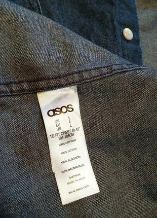Нова темно-синя джинсова сорочка з довгими рукавами asos5 фото