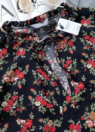 Блузка з бавовни в квітковий принт nutmeg5 фото