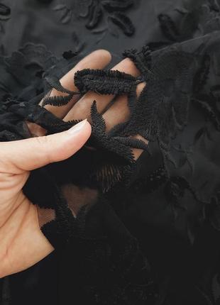 Чорне міді плаття сітка з вишивкою boohoo9 фото