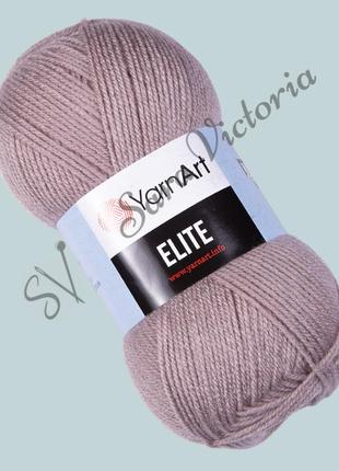 Акриловая бежевая пряжа yarnart elite (ярнарт элит) 857 пепельнорозовый