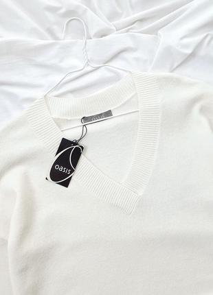 Джемпер светр, кофта молочного кольору з контрастними вставками .7 фото