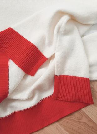 Джемпер светр, кофта молочного кольору з контрастними вставками .9 фото