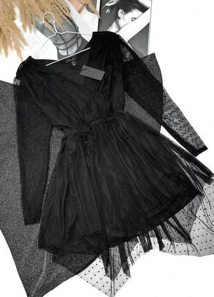 Вечірнє плаття сітка асиметричного крою new look1 фото