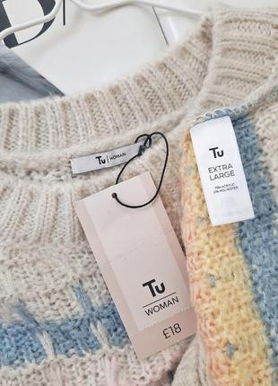 Смугастий светр, джемпер в ретро стилі великий розмір tu5 фото