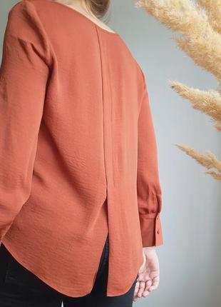 Блузка теракотового кольору з розрізом primark 🔥ліквідація товару5 фото