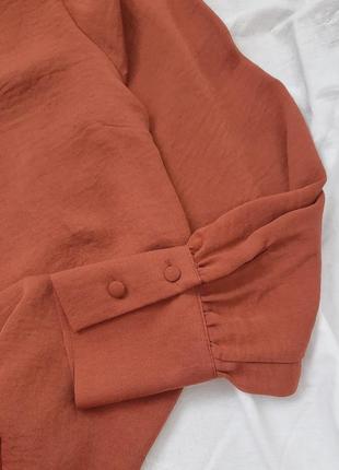 Блузка теракотового кольору з розрізом primark 🔥ліквідація товару7 фото