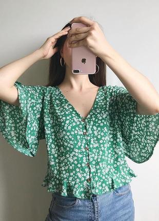 Красива блузка на ґудзиках/топ у квітковий принт new look2 фото