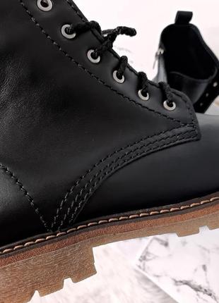 Брендові черевики з натуральної шкіри на шнурівці берци ручна...5 фото