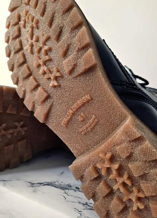 Брендові черевики з натуральної шкіри на шнурівці берци ручна...6 фото