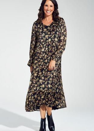 Ошатне максі плаття у квітковий принт великий розмір bonmarché1 фото