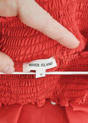 Червона блузка з відкритими плечима туніка river island6 фото
