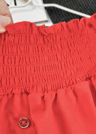 Червона блузка з відкритими плечима туніка river island7 фото