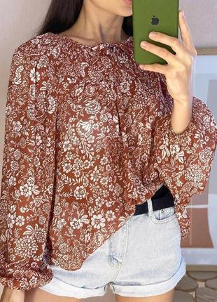 Шифонова блузка в квітковий принт великий розмір primark2 фото
