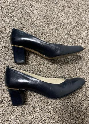Шкіряні італійські туфлі темно-синього кольору 💙2 фото