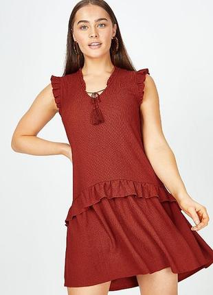 Плаття з рюшами теракотового кольору великий розмір george7 фото