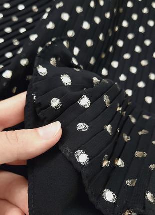 Блуза плісе з об'ємними рукавами в горох f&f7 фото