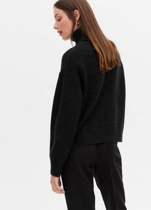 Теплий светр із високим коміром графітового кольору new look3 фото