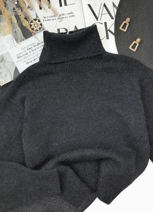 Теплий светр із високим коміром графітового кольору new look8 фото