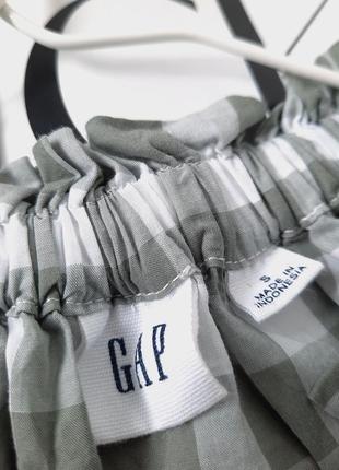 Блузка з бавовни/топ у карту від дорогого бренда gap8 фото