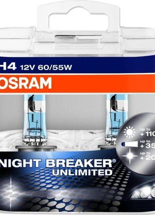 Лампа головного світла osram h4 60/55w night breaker unlimited...