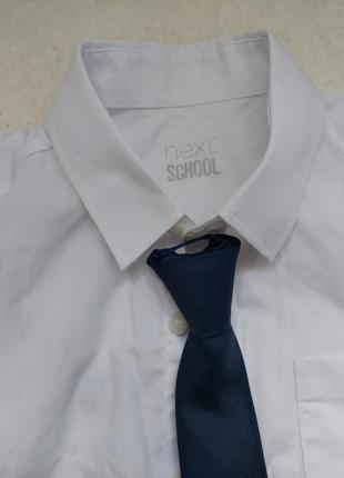Школьная рубашка next. белая рубашка короткий рукав. рубашка белая2 фото