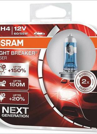 Лампа головного світла osram h4 60/55w night breaker laser -20...