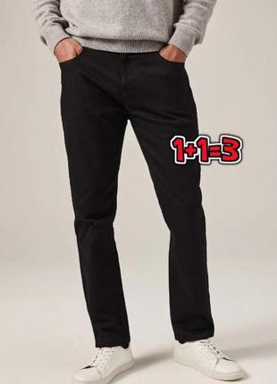 🎁1+1=3 фирменные зауженные черные мужские джинсы слим next, размер 46 - 48
