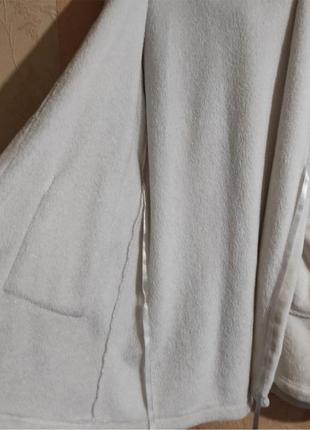 Женский теплый плюшевый халат короткий с поясом3 фото