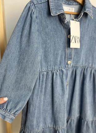 Джинсовое платье zara на 4-5 лет 110 размер4 фото