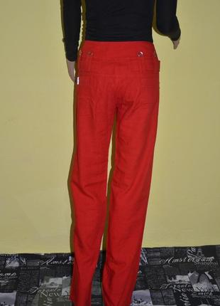 Шикарные яркие красные брюки класические червоні натуральні прямі lady bird6 фото