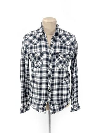 Рубашка фирменная jack&amp;jones, с кнопками, качественная, размер м