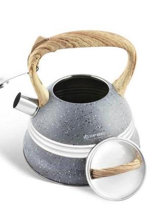 Чайник зі свистком edenberg 3л eb-8808 сірий2 фото