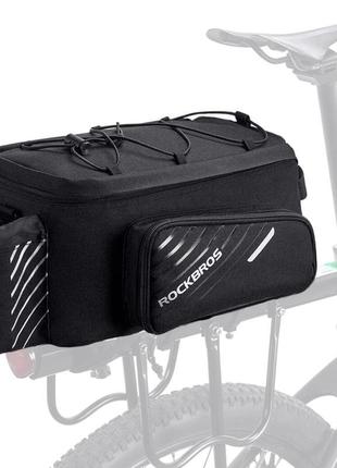 Велосипедна сумка на багажник велкро rockbros a9 bk чорний