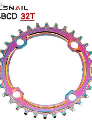 Велосипедна фрезерована зірка snail narrow wide rainbow 104 bc...